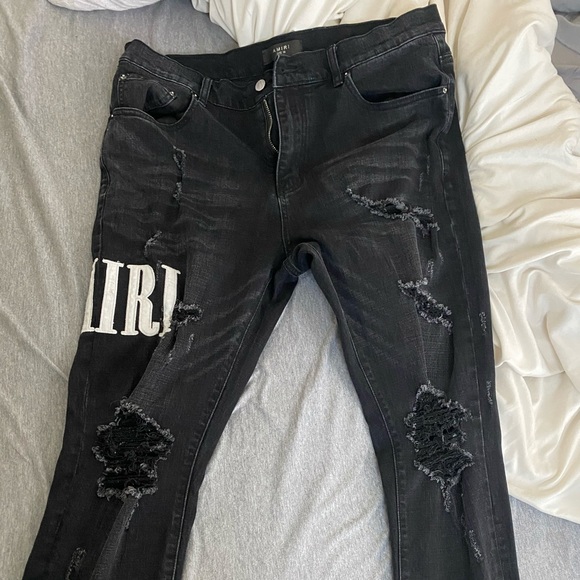 Black Embroidered Amiri Jeans | Poshmark